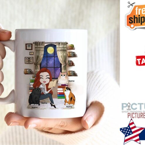 Just A Girl Who Loves Cats Book Personalized Mug