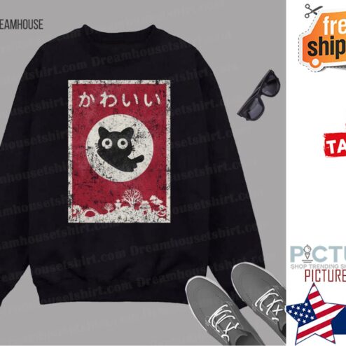 Kawaii Cat Japanese Black Anime Cat shirt