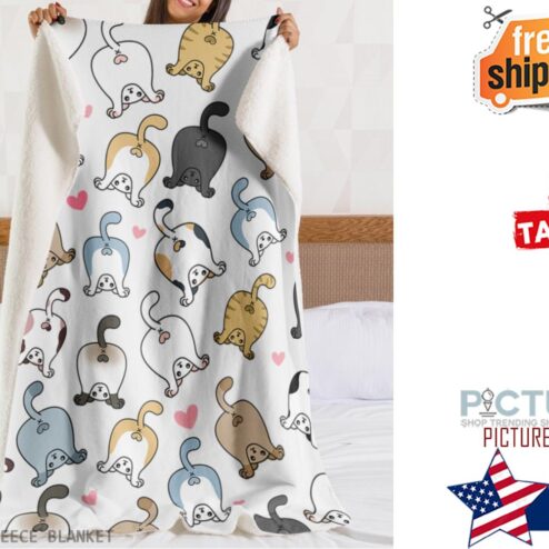 KITTEN BUTTS BLANKET Cat Butt Blanket Cat Breeds Blanket Soft Fleece Blanket Funny Animals Blanket