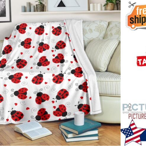 Ladybug Blanket For Ladybird Lovers, Custom Lady Bug Micro Fleece Pattern Blanket, Warm Child Adult Ladybug Love Throw Blanket