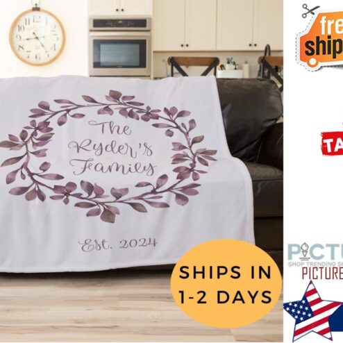 Last Name Blanket, Our First Home, Traditional Christmas, Personalized Blanket For Wedding, Family Blanket