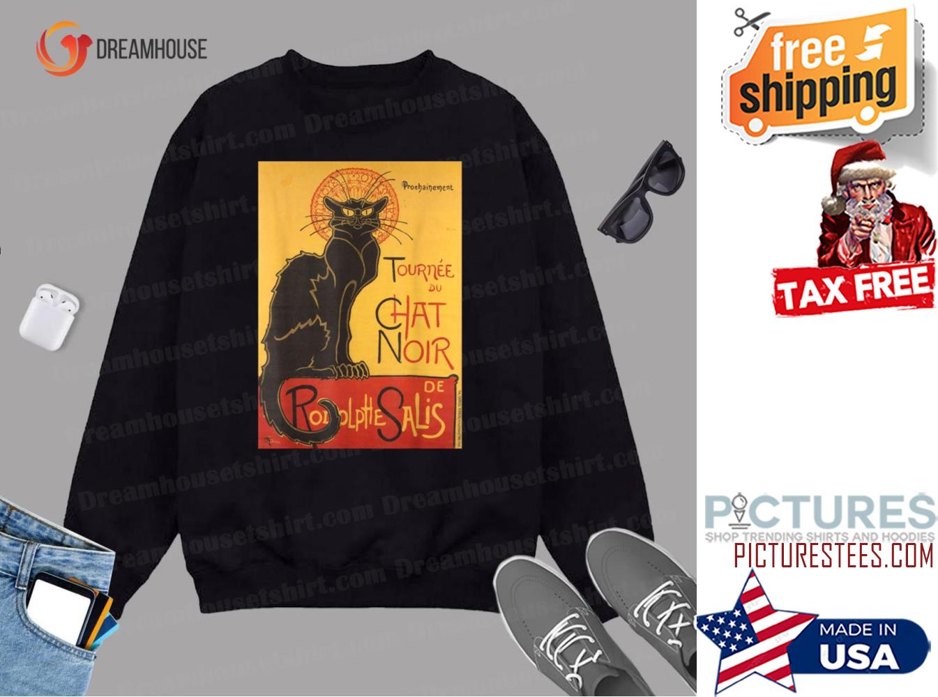 Le Chat Noir The Black Cat by Steinlen Sweatshirt