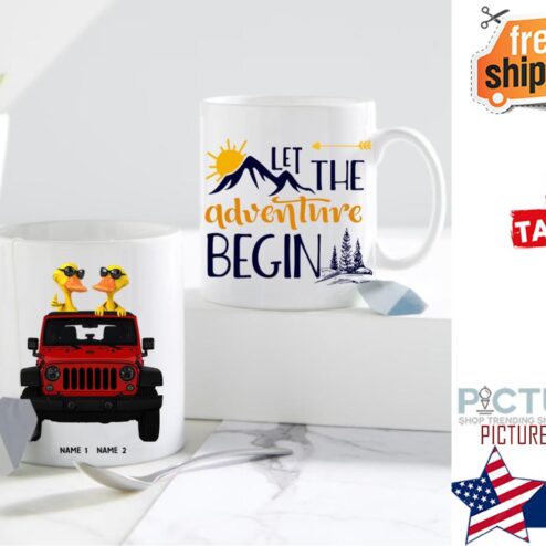 Let The Adventure Begin Jeep Ducks Customized Mug