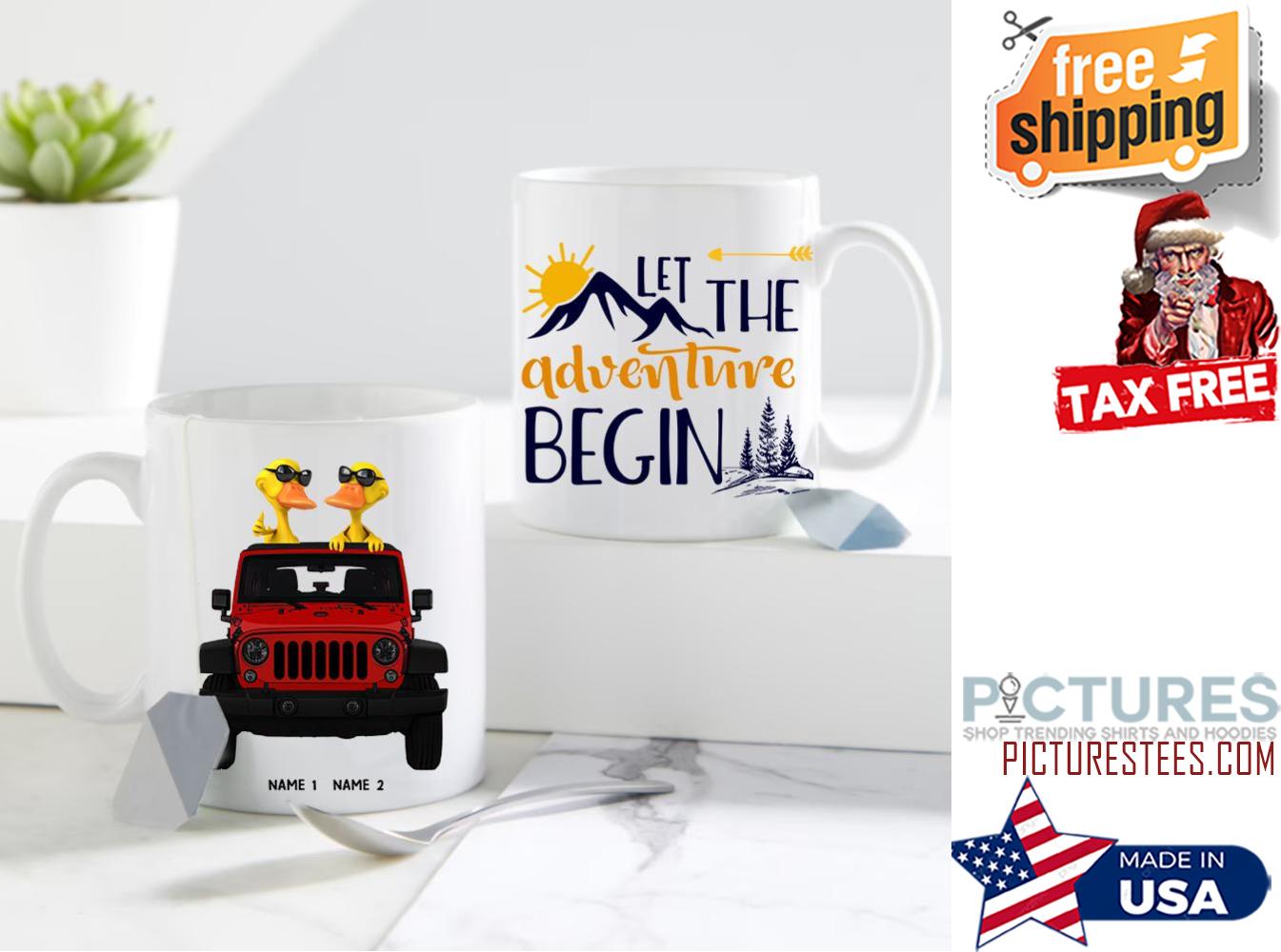 Let The Adventure Begin Jeep Ducks Customized Mug