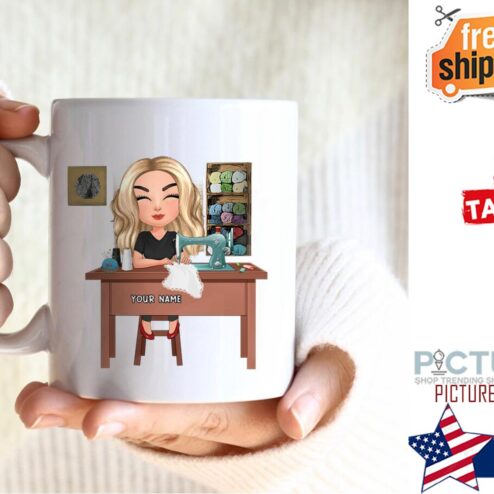 Let Us Sew Chibi Personalized Mug