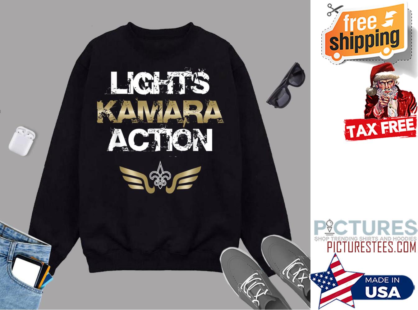 Lights Kamara Action Funny Football Sports Fan Sweater