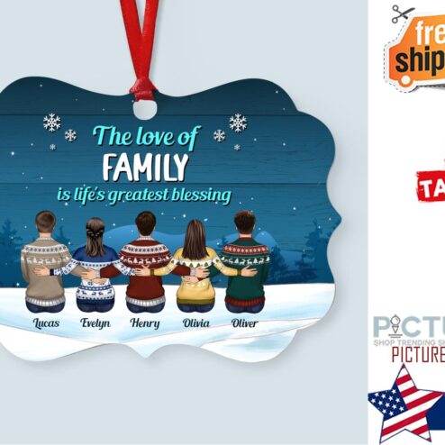 Love Family Forever Personalized Aluminum Ornament
