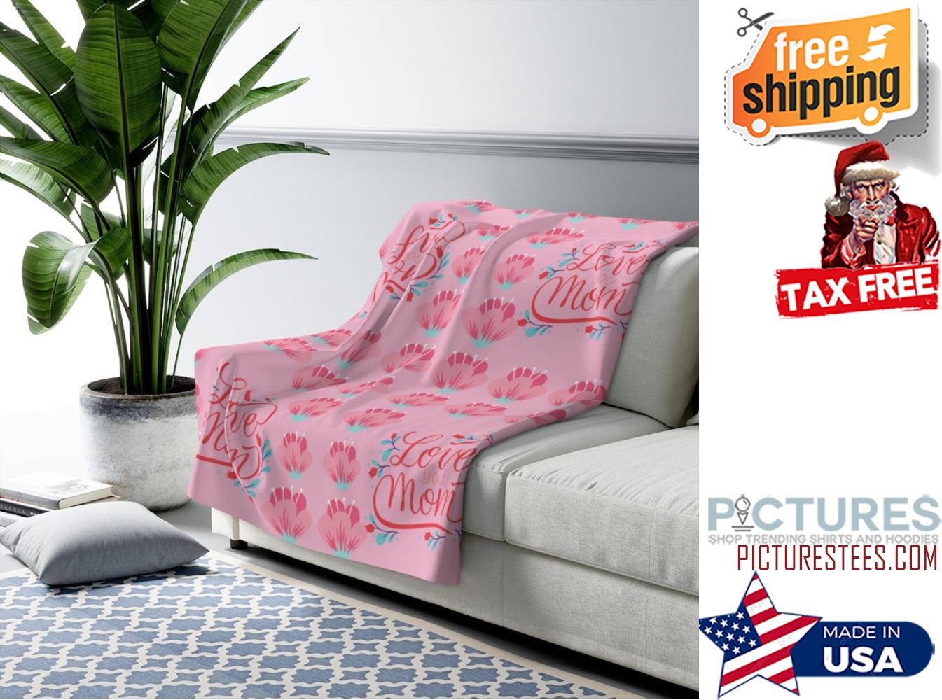 Love you Mom Fleece Blanket