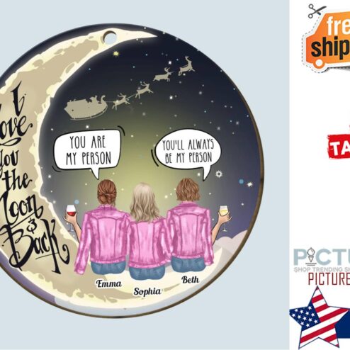 Love You To The Moon Personalized Ornament