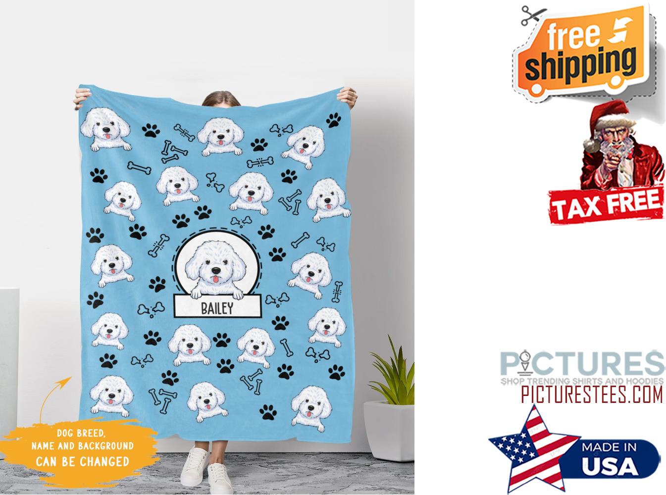 LOVELY DOG PERSONALIZED CUSTOM FLEECE BLANKET
