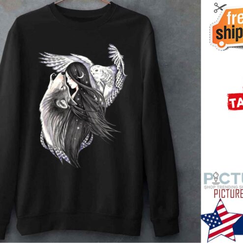 Magic Forest Wolf And Owl Shirt