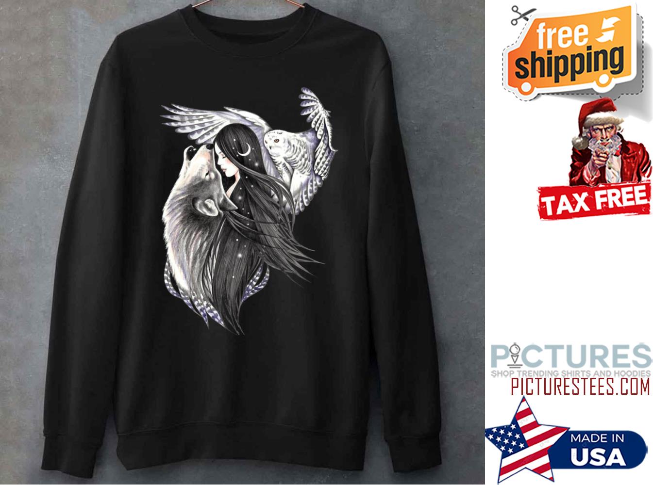 Magic Forest Wolf And Owl Sweatshirt