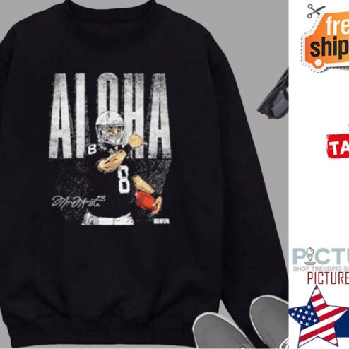 Marcus Mariota Las Vegas Raiders Aloha Bold Signature Shirt