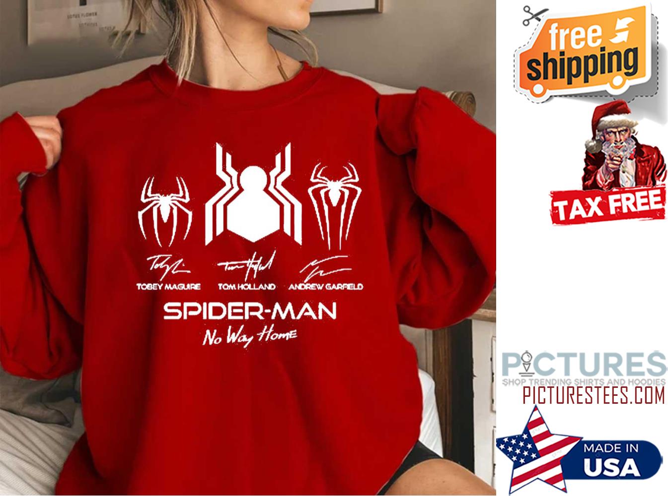 FREE shipping Marvel Three Spider man No Way Home Logo Signatures Shirt,  Unisex tee, hoodie, sweater, v-neck and tank top