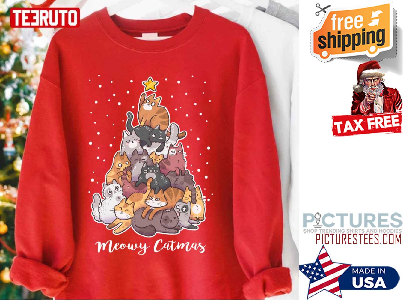 Meowy Catmas Cat Lover Sweatshirt
