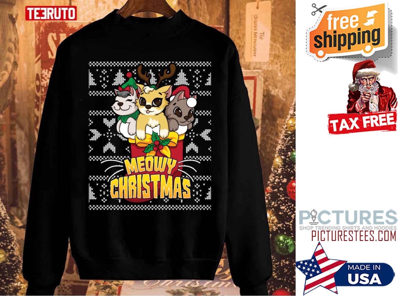Meowy Catmas Holiday Merry Christmas Ugly Sweatshirt