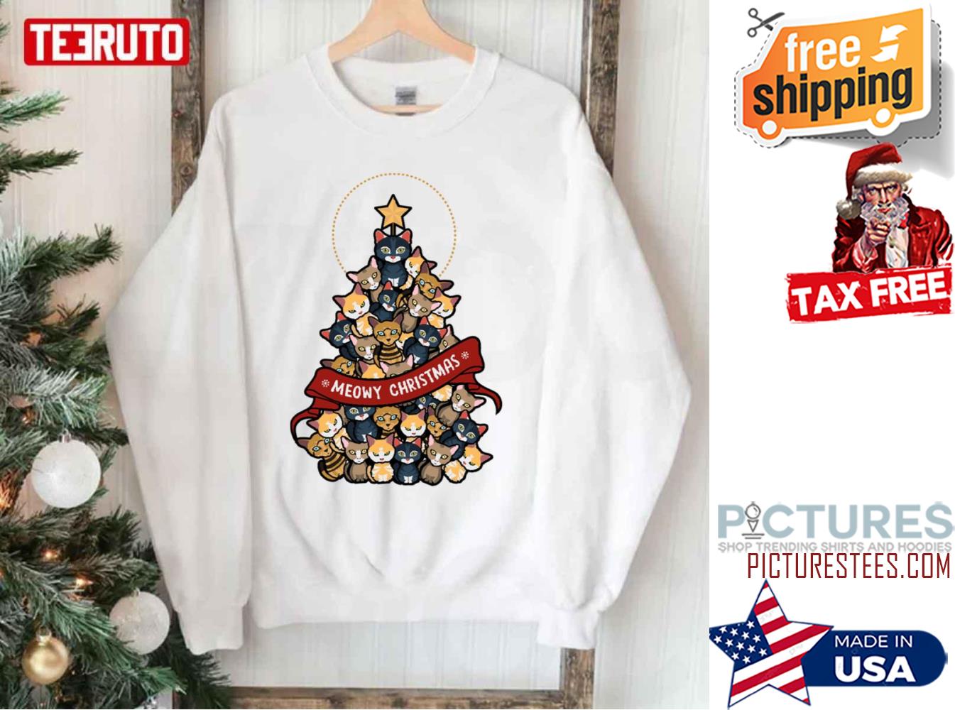 Meowy Christmas Cat Xmas Kitten Sweatshirt