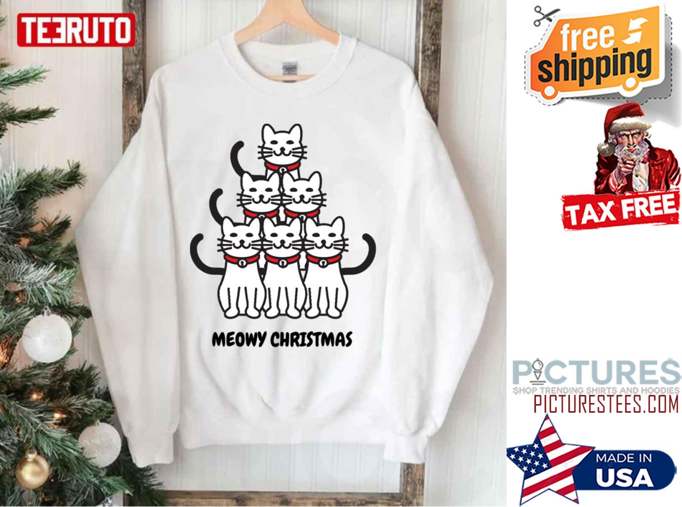 Meowy Christmas Tree Crazy Cat Lady Sweatshirt