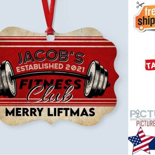 Merry Liftmas Personalized Aluminum Ornament