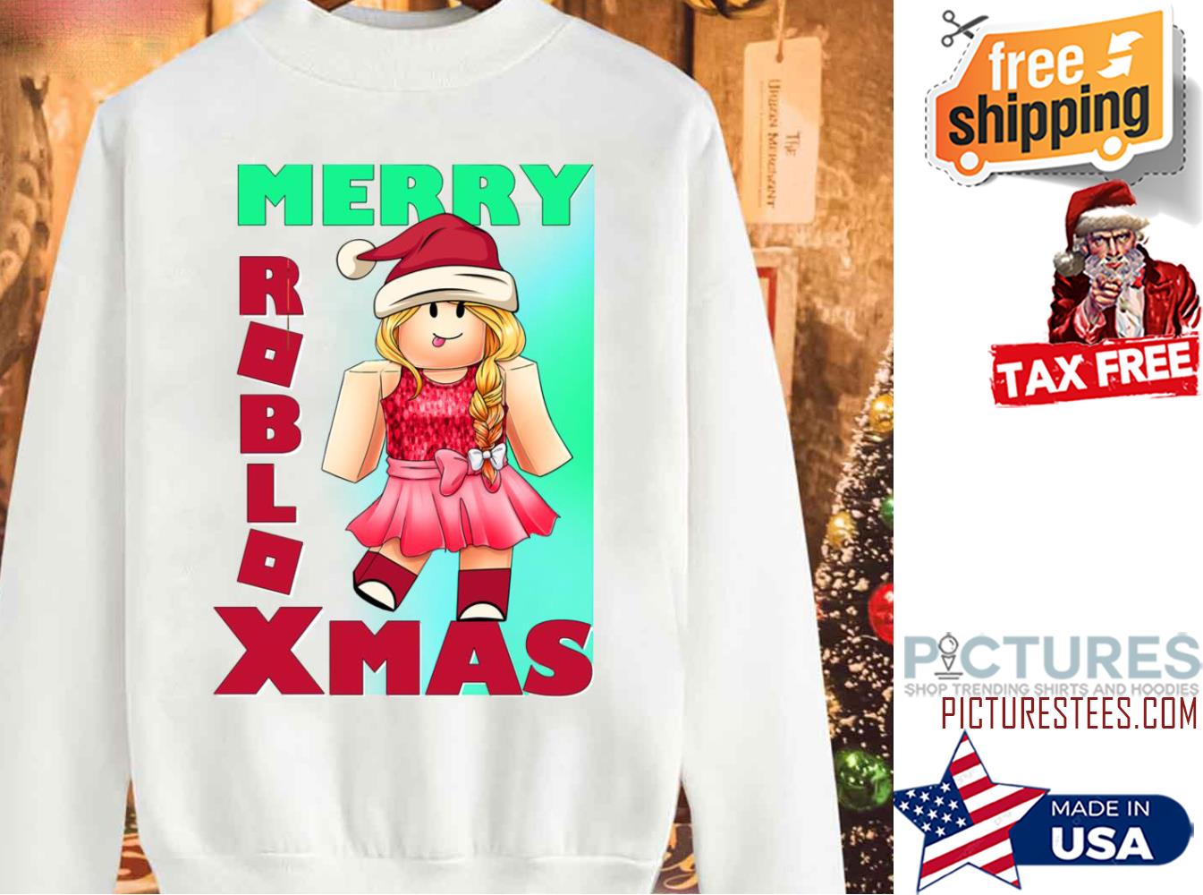 FREE shipping Merry Roblox Xmas Christmas Girl Shirt, Unisex tee