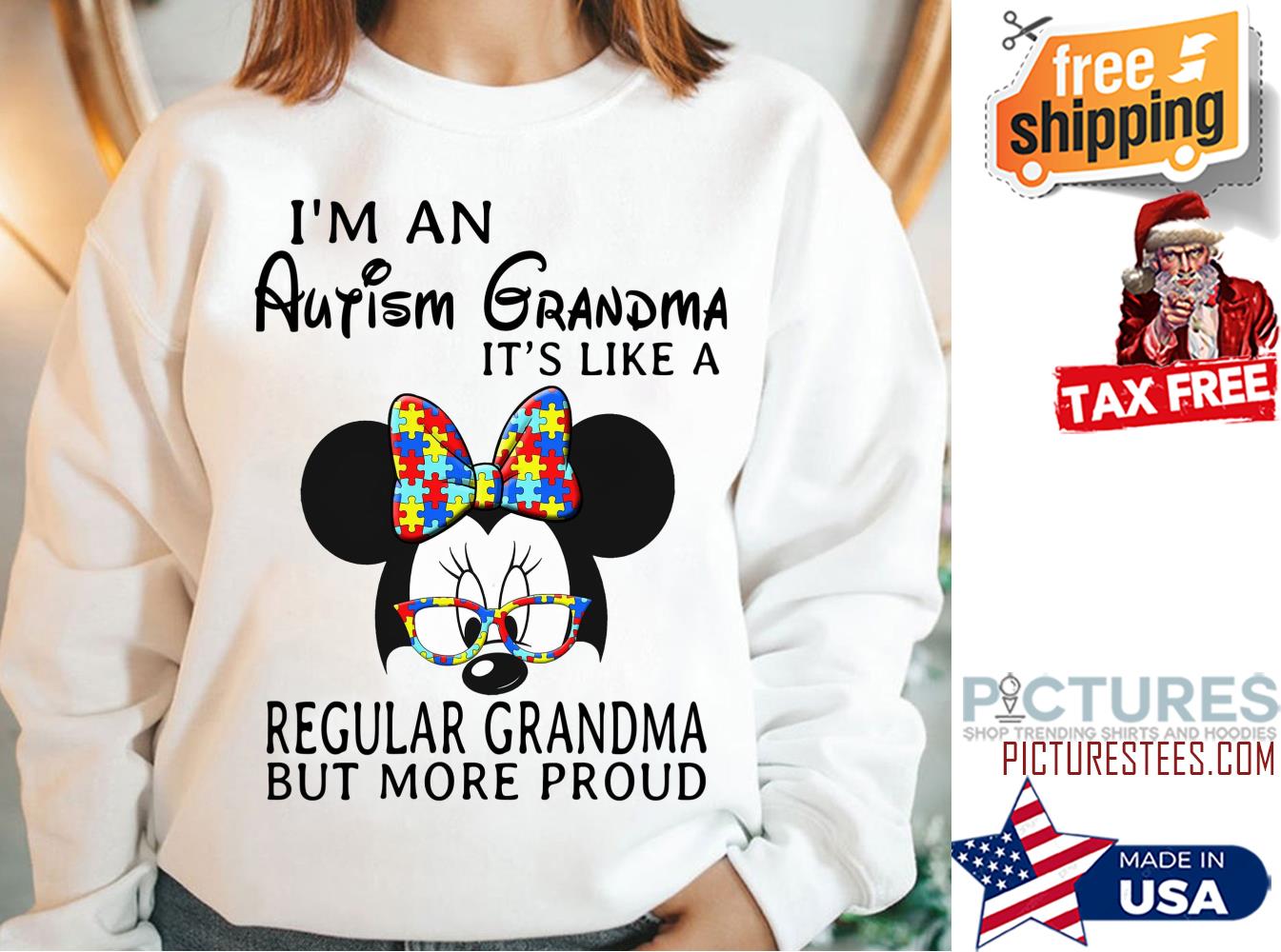 Mickey i'm an autism grandma it's like a regular grandma but more proud shirt