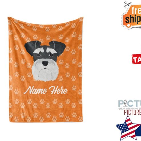 Mini Schnauzer Personalized Custom Fleece and Sherpa with Your Family or Dogs Name Blankets