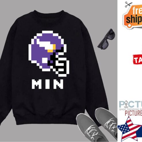 Minnesota Vikings Tecmo Super Bowl Football Helmet Shirt
