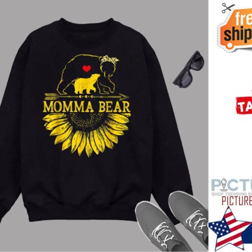 Momma Bear Mothers Day Sunflower Family Shirt