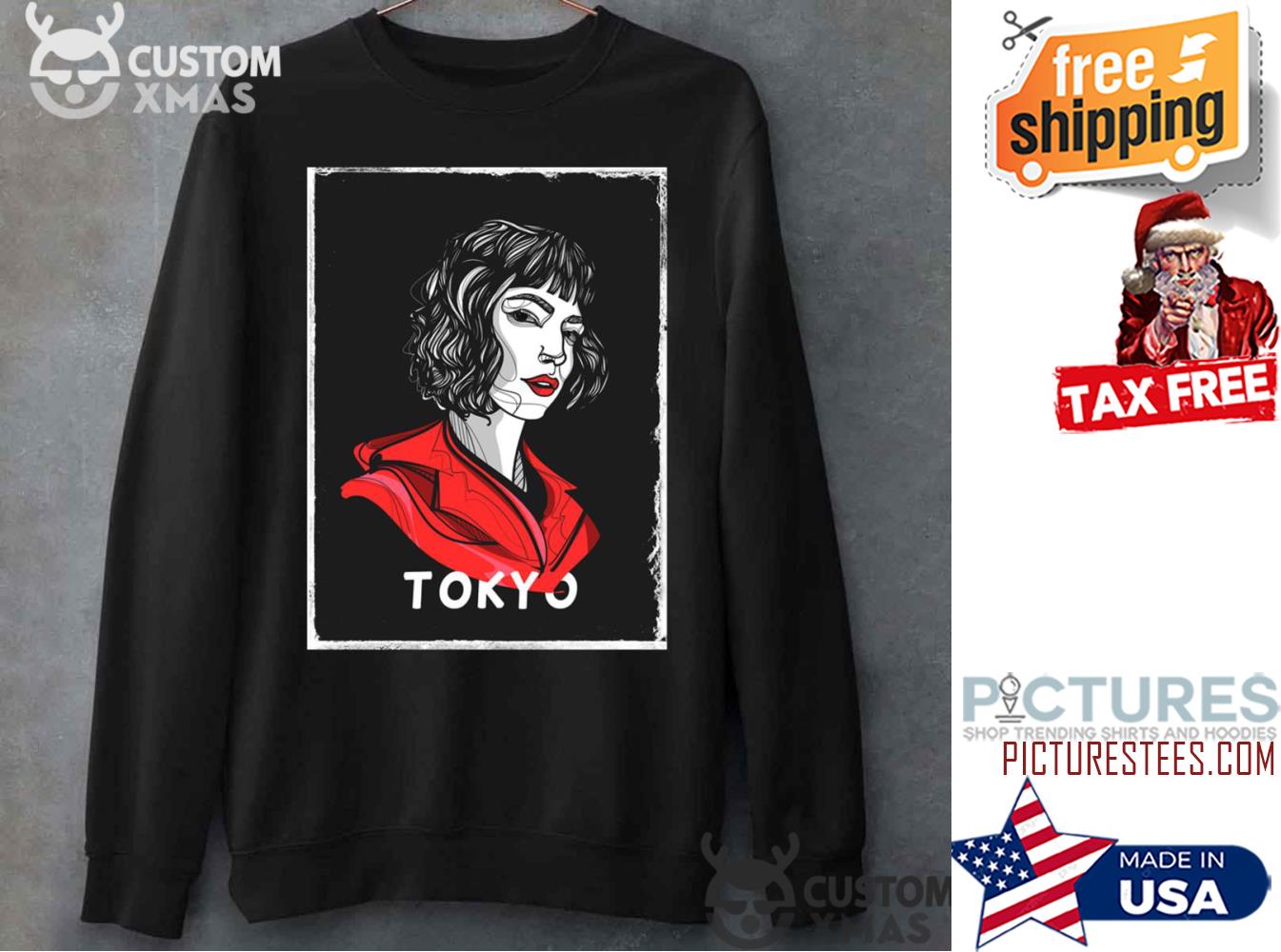 Money Heist Tokyo Red Lips Retro Sweater
