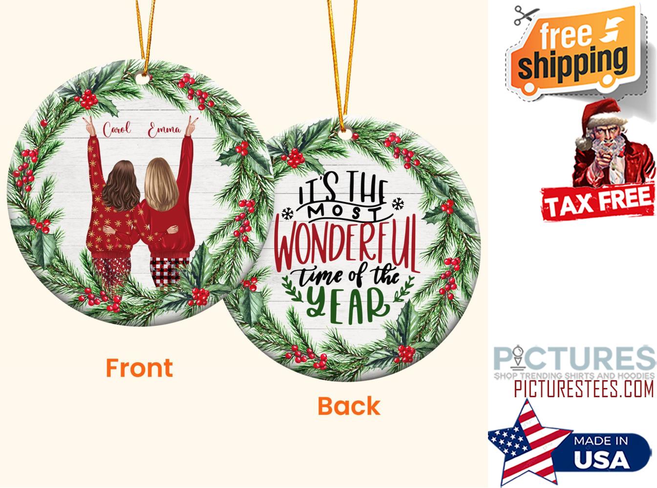 Most Wonderful Time Of The Year Personalized Ceramic Ornament