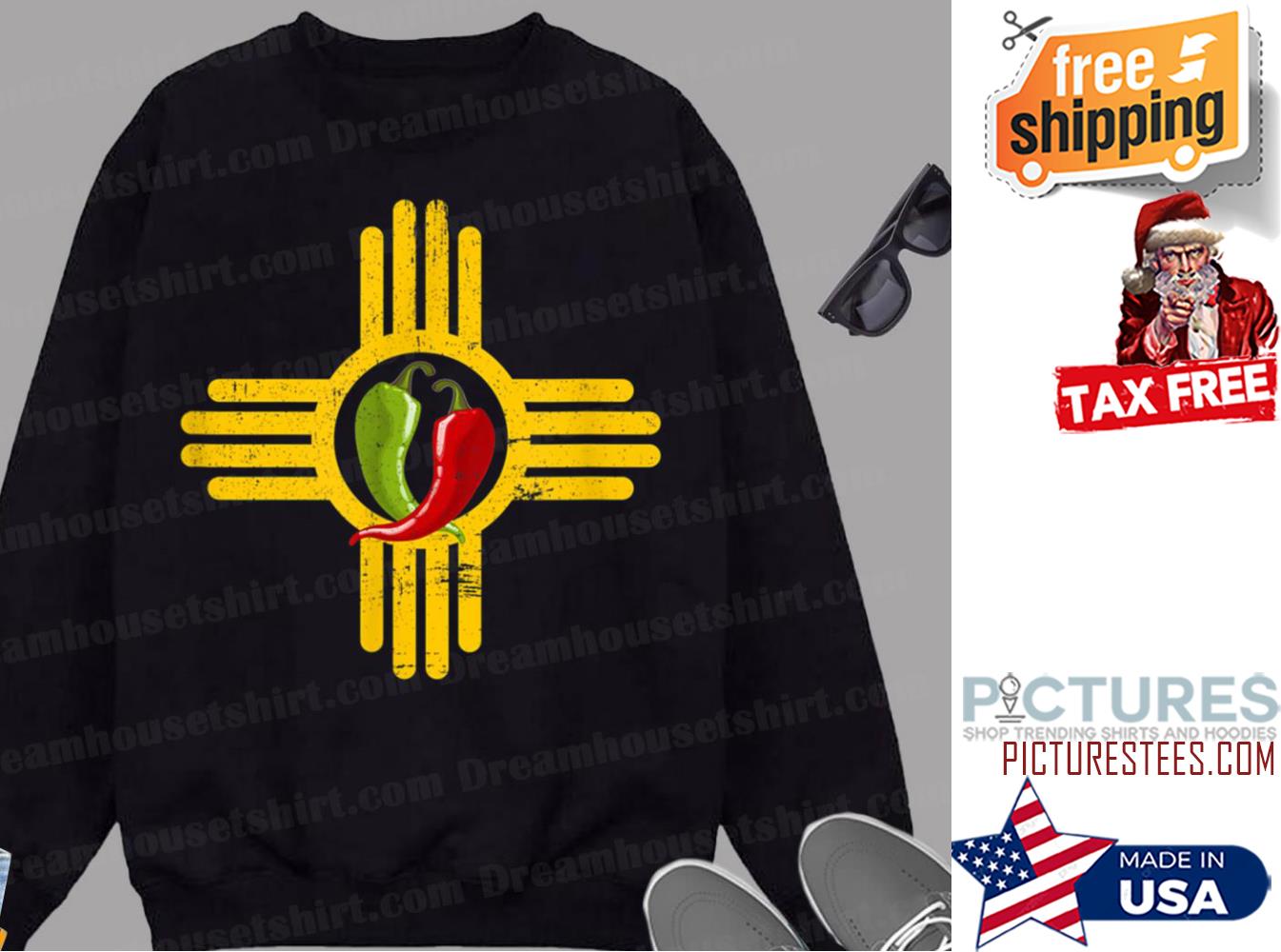 New Mexico Southwest Zia with Red and Green Chile Sweatshirt