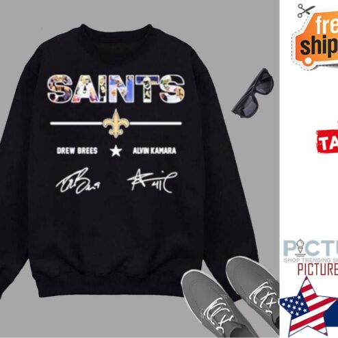 New Orleans Saints Drew Brees Alvin Kamara Signatures Sweater