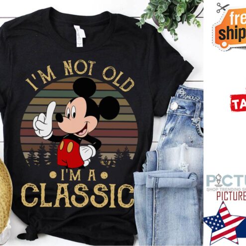 Nice mickey i'm not old i'm a classic retro sunset vintage shirt