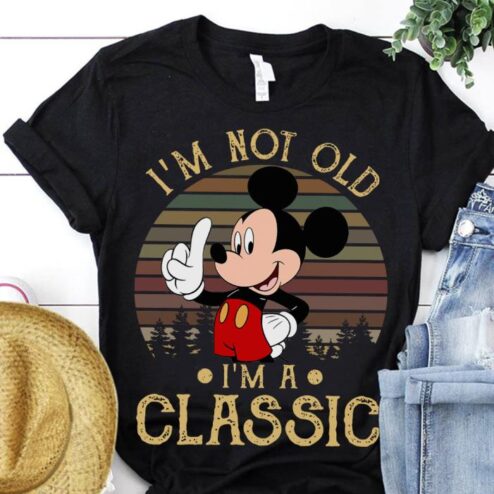 Mickey i'm not old i'm a classic retro sunset vintage shirt
