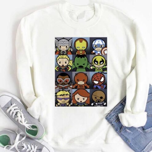 Marvel Heroes Boxed Up Kawaii Graphic shirt