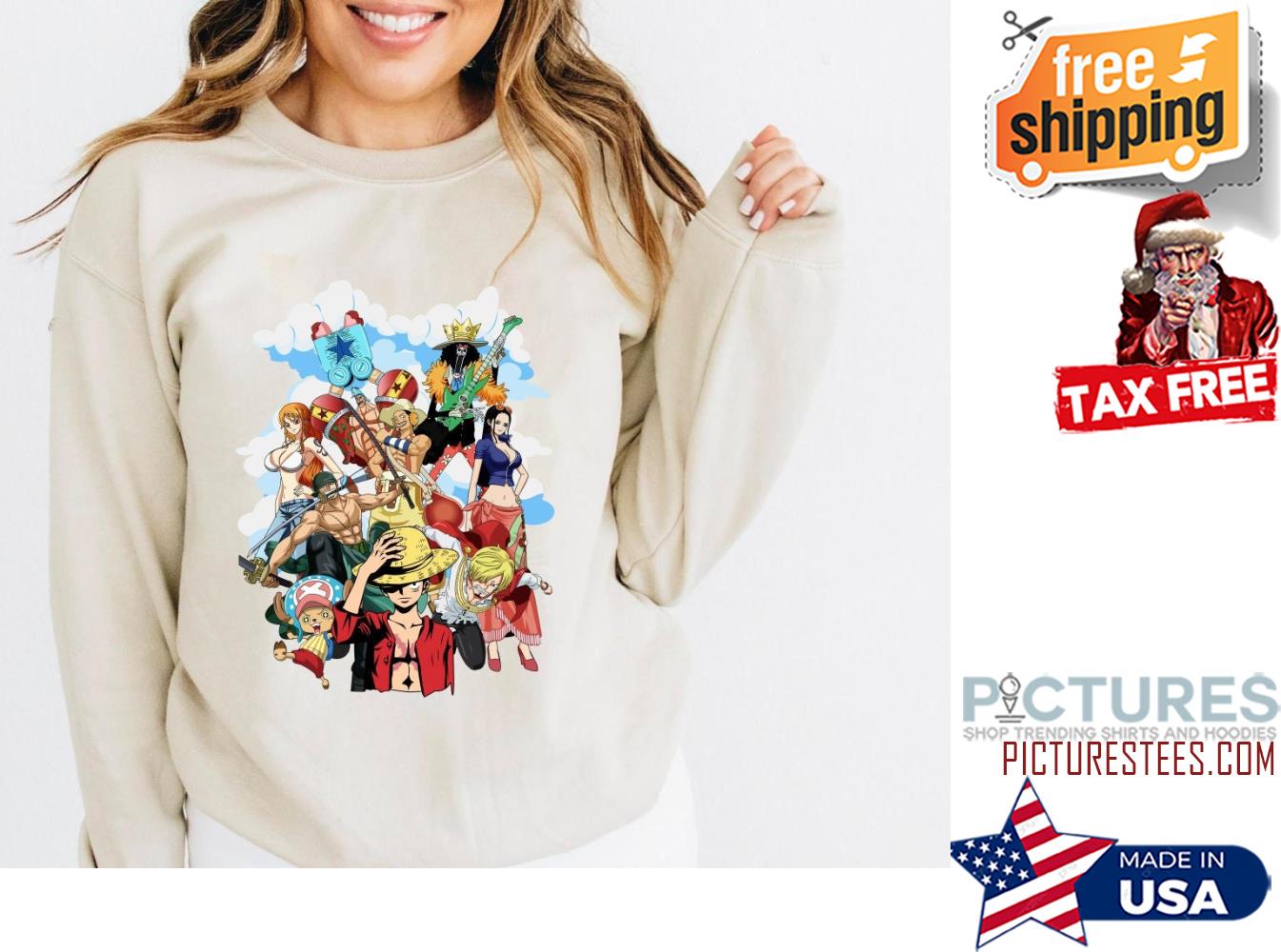 One Piece Monkey D Luffy And Friends Sweatshirt