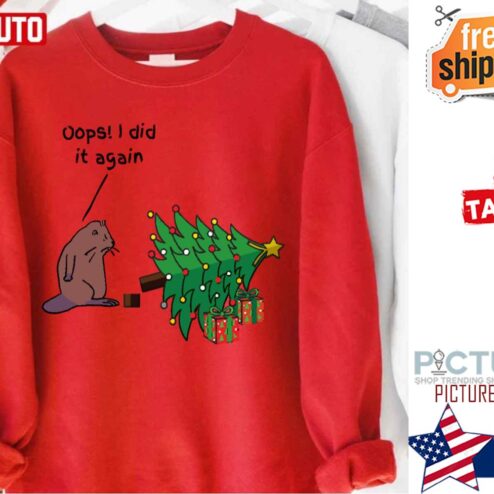 Oops! I Did It Again Funny Christmas Beaver Britney Spears Shirt