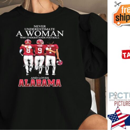 Original John Metchie III Bryce Young And Jameson Williams Never Underestimate A Woman Loves Alabama Football Shirt