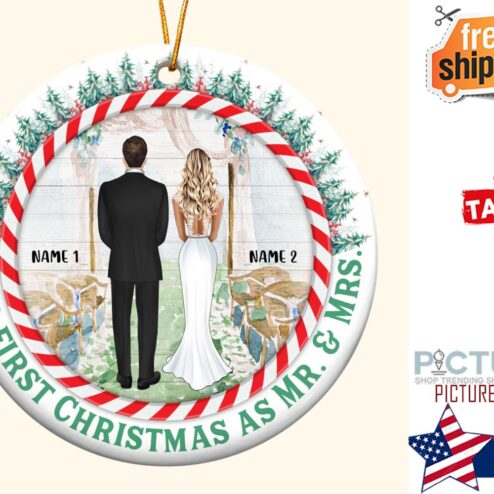 Our First Christmas As Mr And Mrs Personalized Ceramic Ornament