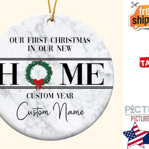Our First Christmas In Our New Home Personalized Ceramic Ornament
