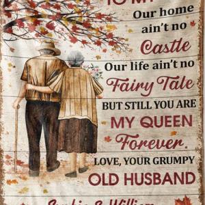 Our Home Ain t No Castle Family Old Couple Husband Wife Fall Leaves Couple Gift Personalized Custom Blanket unisex, hoodie, sweatshirt Our Home Ain t No Castle Family Old Couple Husband Wife Fall Leaves Couple Gift Personalized Custom Blanket unisex, hoodie, sweatshirt