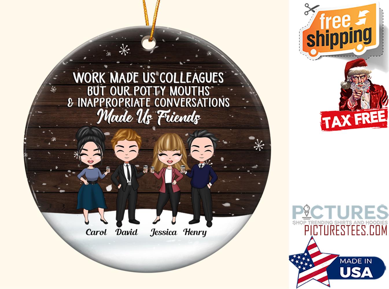 Our Potty Mouths Made Us Friends Personalized Ceramic Ornament