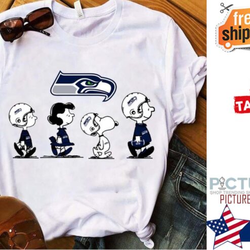 Peanuts walking Seahawks shirt