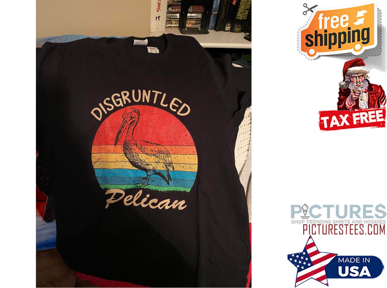 Pelican disgruntled pelican retro sunset vintage shirt