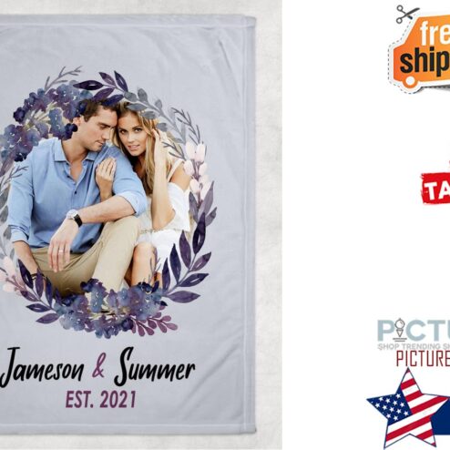 Personalised Couple Blanket, Name for Couples, Custom Picture Blanket, Personalized Love Blanket