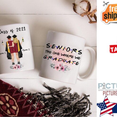 Personalized 2 Best Friends Seniors Graduate 2021 Mug