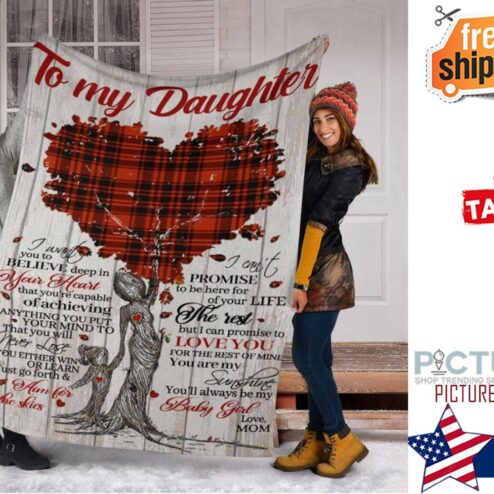 Personalized Blanket for Daughter Mom Special gift for your Daughter blanket Fleece Sherpa Woven For Daughter My Daughter Love Mom Blankets