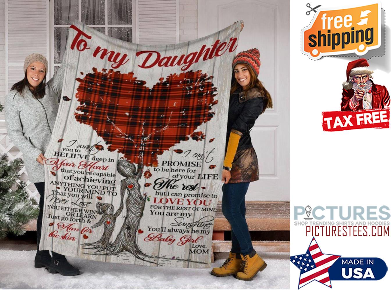 Personalized Blanket for Daughter Mom Special gift for your Daughter blanket Fleece Sherpa Woven For Daughter My Daughter Love Mom Blankets