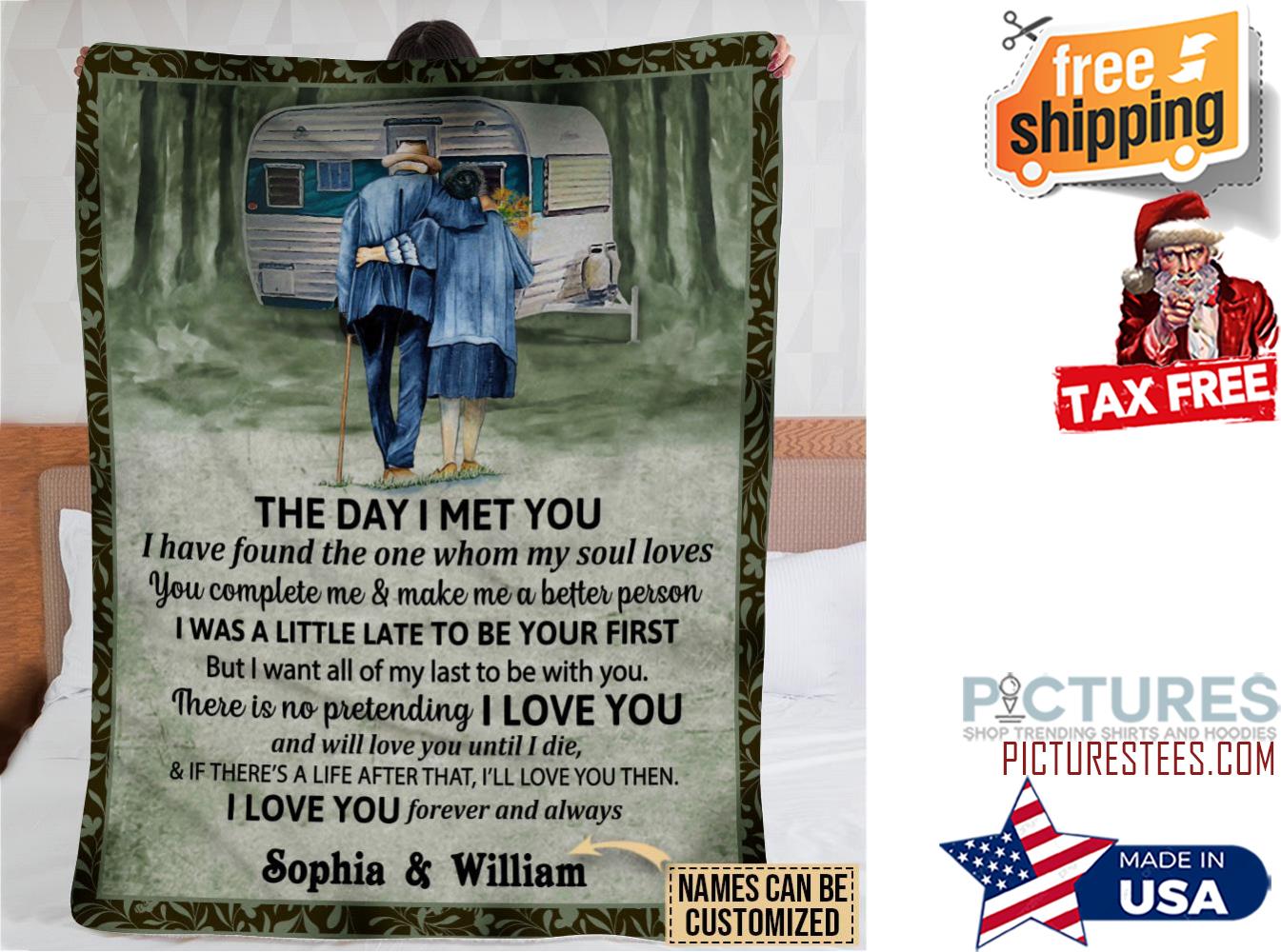 Personalized Camping The Day I Met Fleece Blanket