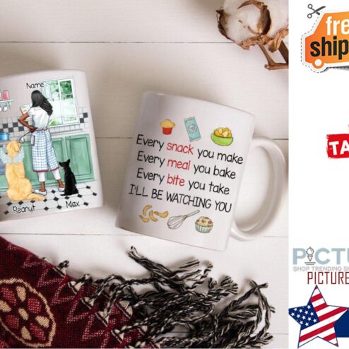 Personalized Dog Mom Watching You Cooking Mug